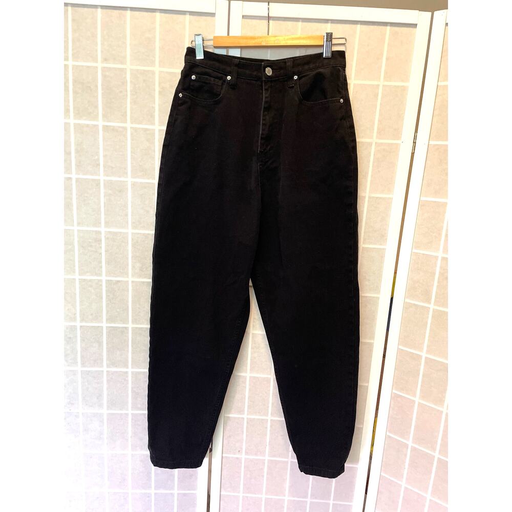 WeWoreWhat Barrel Leg Jeans 27 Black Denim Sashiko Flaw Balloon Horseshoe Modern